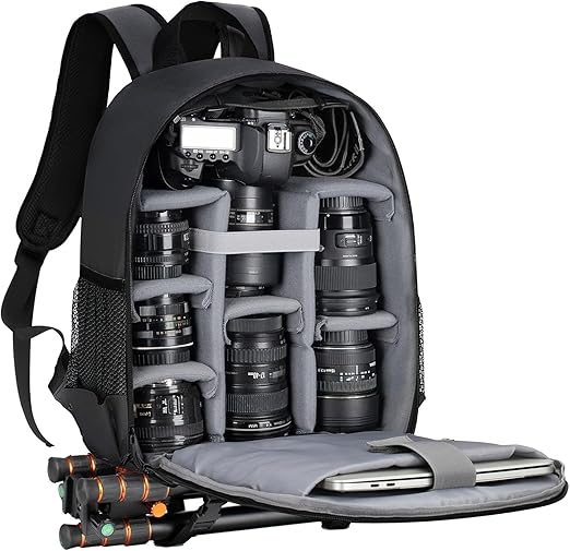 Odluzy Camera Bag Professional Camera Backpack with Rain Cover Waterproof Laptop Backpack Anti-Theft Camera Case Photography Backpack Case for Women Men Black, One Size Odluzy Camera Bag Professional Camera Backpack with Rain Cover Waterproof Laptop Backpack Anti-Theft Camera Case Photography Backpack Case for Women Men Black, One Size